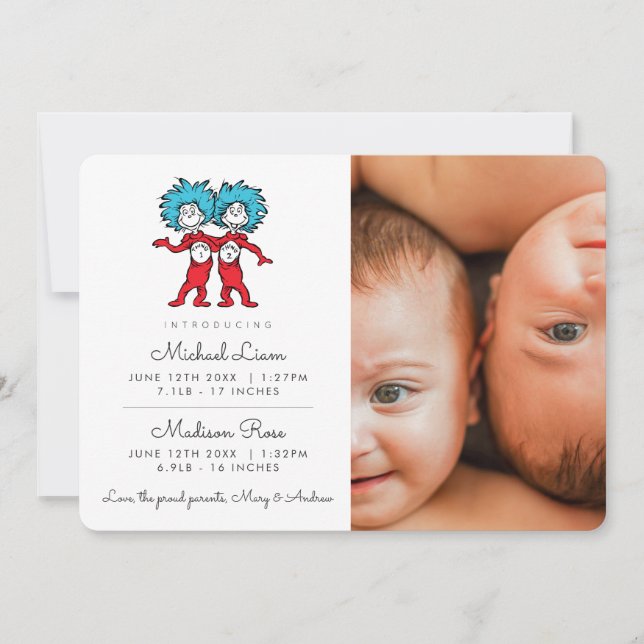 Cosa Una Cosa Dos Gemelos Anuncio De Nacimiento In (Anverso)