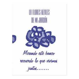 Cosas con flores azules para regalar postcard