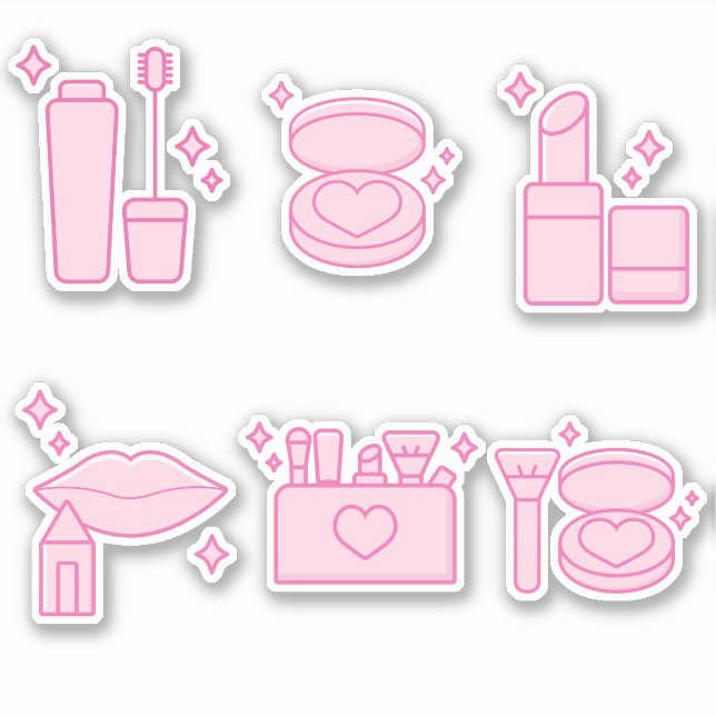 Cosas de chicas personalizados, pegatina de maquil (Anverso)