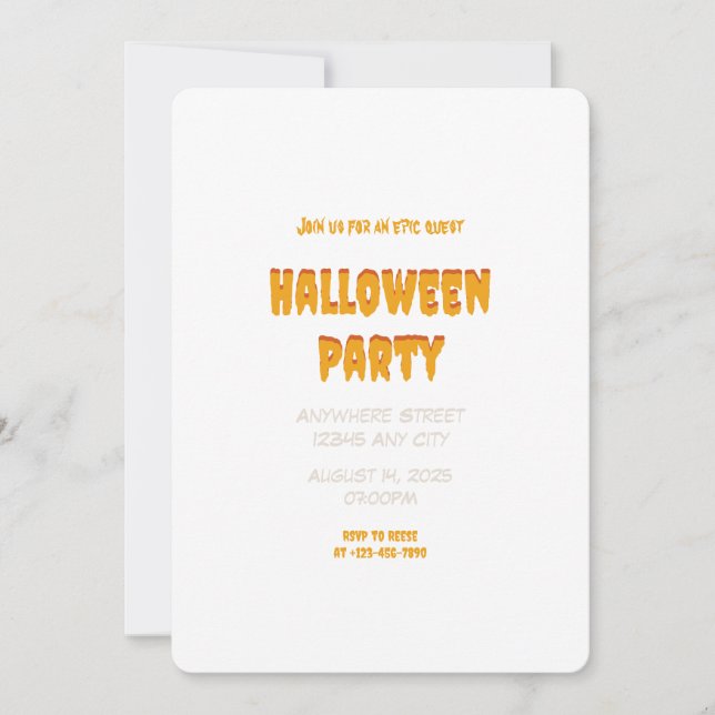 Cosas espeluznantes Invitación a la fiesta de Hall (Anverso)