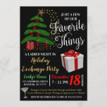 Cosas favoritas dan invitación de intercambio<br><div class="desc">Los Navidades Favoritos Regala Invitación de la fiesta de intercambio.  ¡Invitación de fiesta de la noche de vacaciones!

Funciona bien para fiestas de todo tipo:
Reunión de ChicasEmpresa/Fiestas CorporativasDucha nupcial o Invitación a la Fiesta de Bachelorette

DETALLES:
* El formato de la invitación es de 5" x 7".</div>