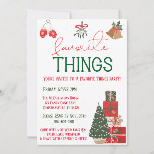 Cosas favoritas Fiesta de vacaciones Invitación mo