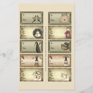 Cosas primitivas dan etiquetas en una hoja - D1