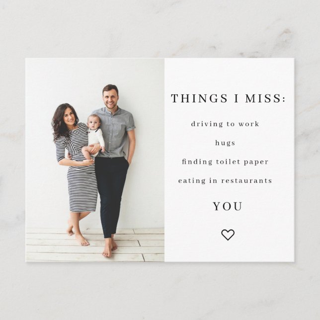 Cosas que extraño la postal de cuarentena (Anverso)