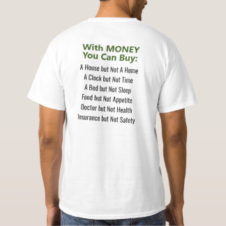 Cosas que no puedes comprar con camiseta de dinero