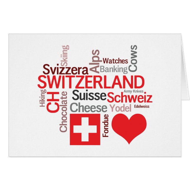 Cosas suizas preferidas - amor Suiza de I (Anverso (Horizontal))