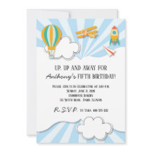 Cosas voladoras Invitación de cumpleaños