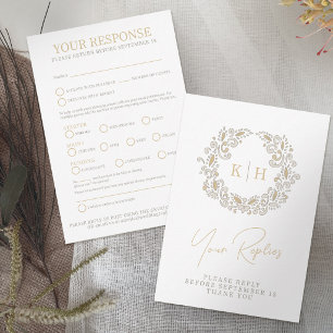 Cosecha de boda de otoño con monograma RSVP
