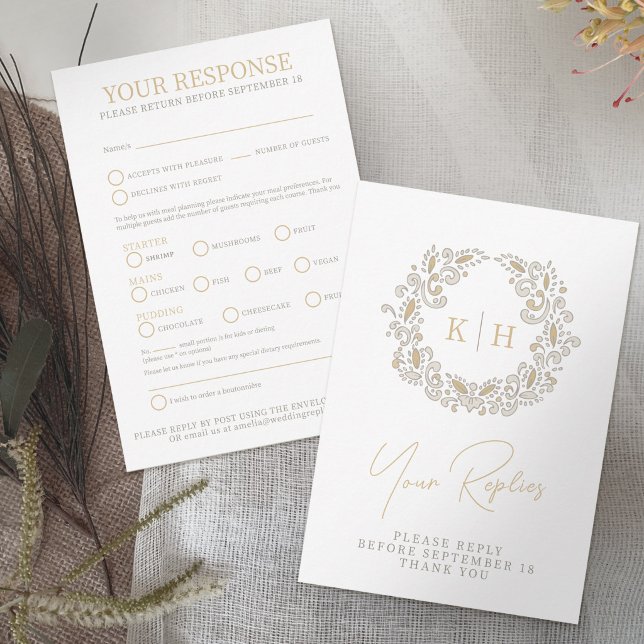Cosecha de boda de otoño con monograma RSVP (Subido por el creador)