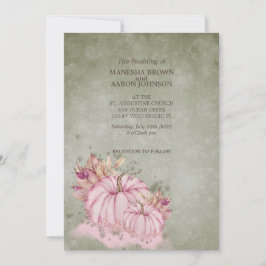 Cosecha de caída de calabaza de PINK - Invitación 