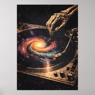 Cosechadora de vinilo, arte musical retro-grunge,