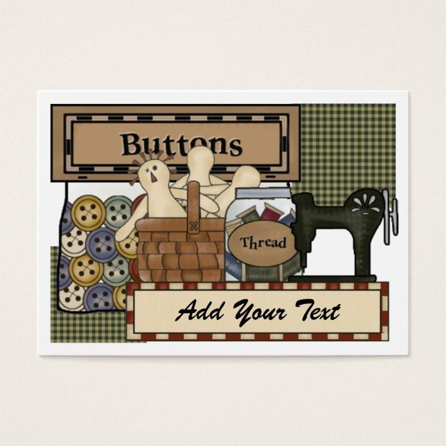 Coser / Artesanía / Tarjeta Seamstress / Etiqueta  (Frente)