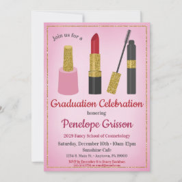 Cosméticos de maquillaje Graduación Invitación Bel