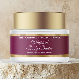 Cosmetics Body Butter Gold & Burgundy Jar