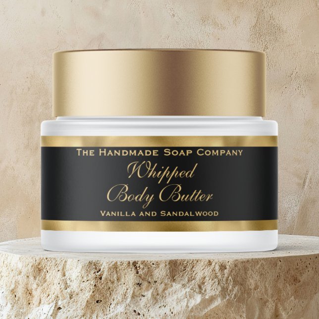 Cosmetics Body Butter Gold Foil and Black Jar (Subido por el creador)