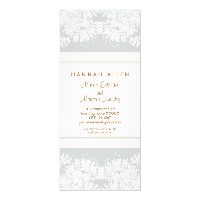 Cosmetology Spa y Salon White Leaves menú gris (Frente)