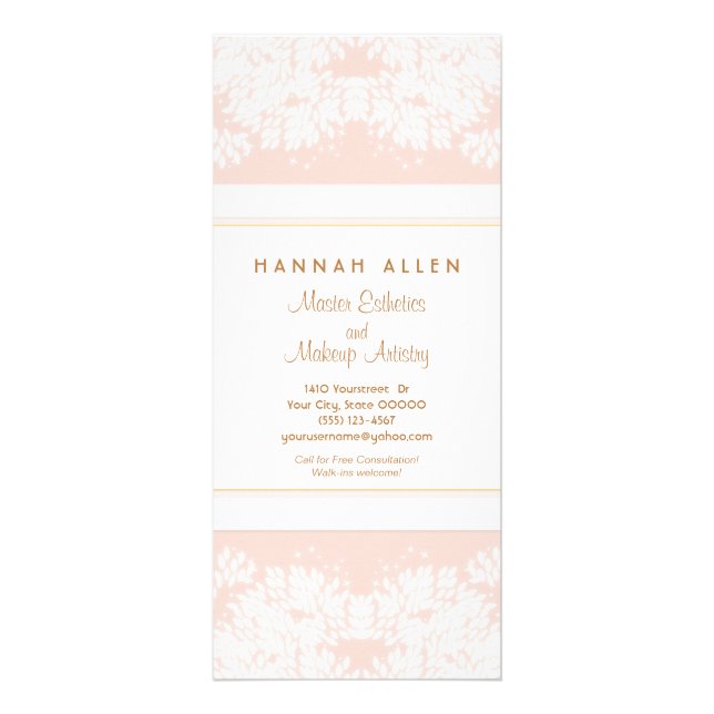 Cosmetology Spa y Salon White Leaves menú rosa (Frente)