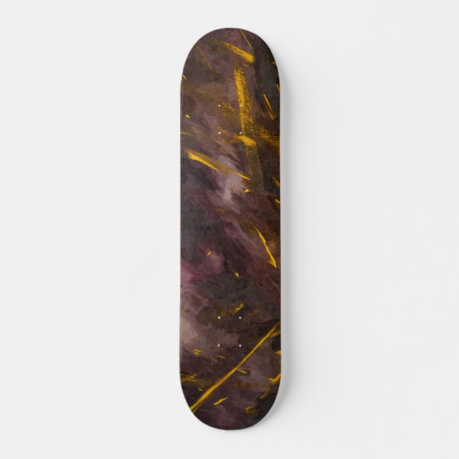 Cosmic Bronze Nebula Marble Skateboard (Anverso )