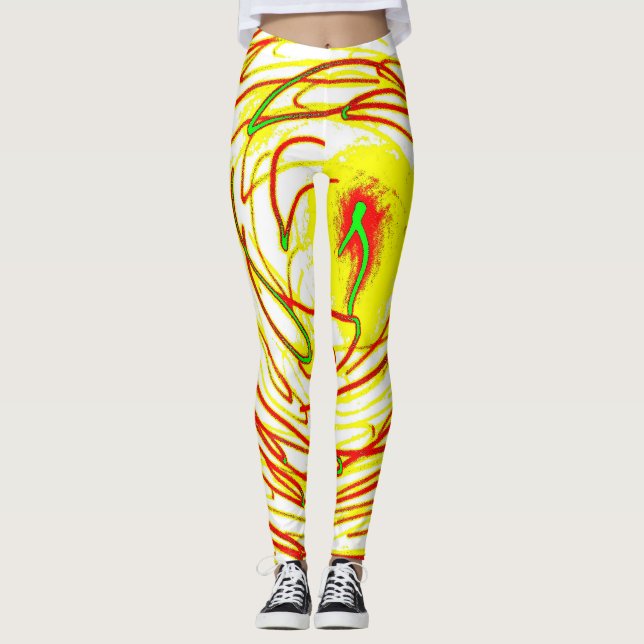 Cosmic Galaxy Leggings – Neon Space Art Pattern (Anverso)
