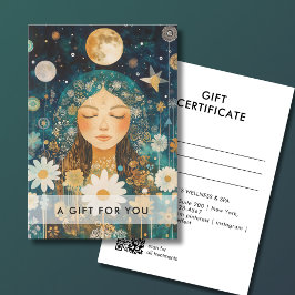 Cosmic Girl Boho Moon QR Code Gift Certificate