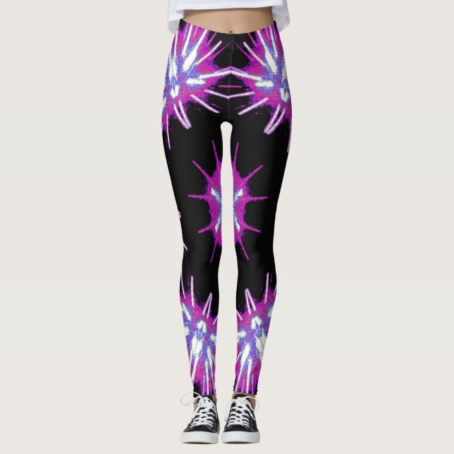 Cosmic Neon Starburst Leggings (Anverso)