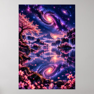 Cosmic Sakura: Arte de Flor de Cerezo de la Galaxi