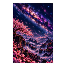 Cosmic Sakura: Noche Galáctica Arte de la Galaxia
