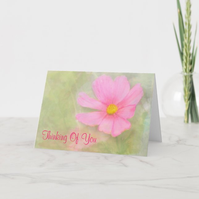 Cosmos Blank Rosado Pensando En Tu Tarjeta (Anverso)