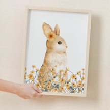 Cosmos Bunny Flower Woodland Nursery Decoración