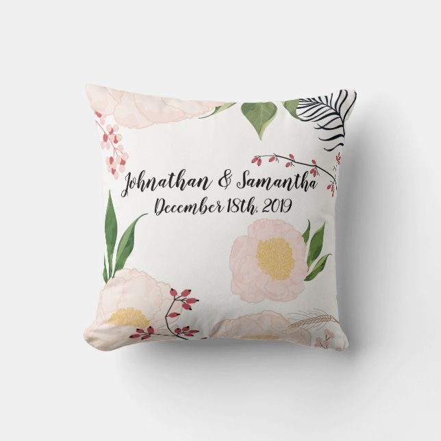 Cosmos rosa de bebé Cojín decorativo personalizado (Anverso)