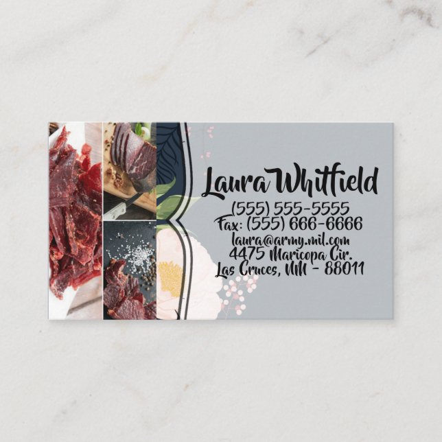 Cosmos rosados con tarjeta de visita en la marina (Anverso)