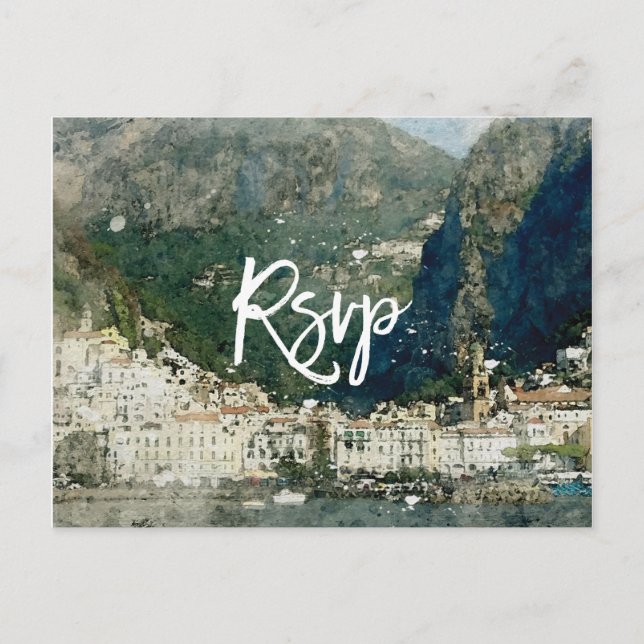 costa amalfi, postal de boda italiana (Anverso)