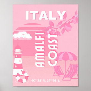 Costa Amalfitana, arte de viajes, rosa