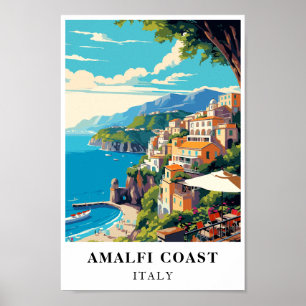 Costa Amalfitana Italia Arte Retro de Viaje en Par