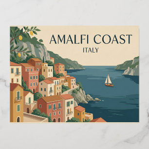 Costa Amalfitana Italia Tarjeta Postal de Viaje Vi