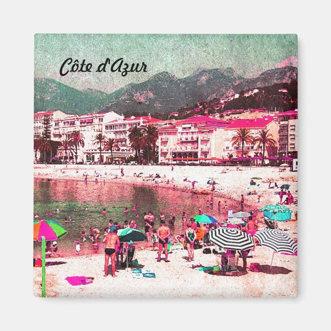 Costa Azul, imán de playa retro (Frente)