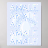 Costa de Amalfi, Italia, arte de viajes, Preppy, A