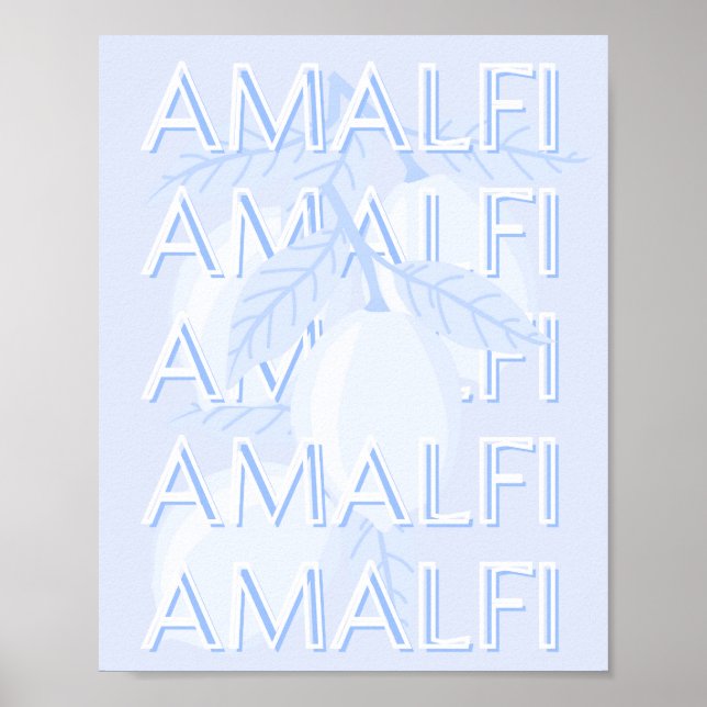 Costa de Amalfi, Italia, arte de viajes, Preppy, A (Frente)