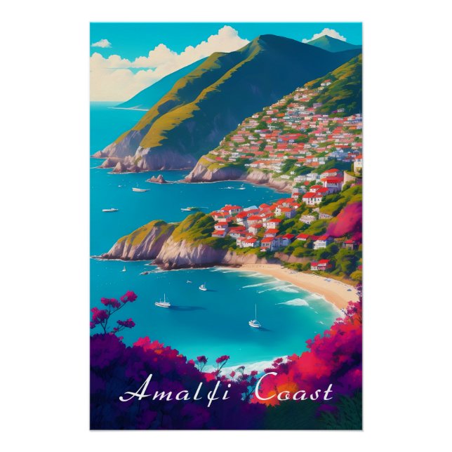 Costa de Amalfi Italia Impresión de viaje (Anverso)