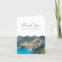 Costa de Amalfi Tarjeta de agradecimiento en blanc