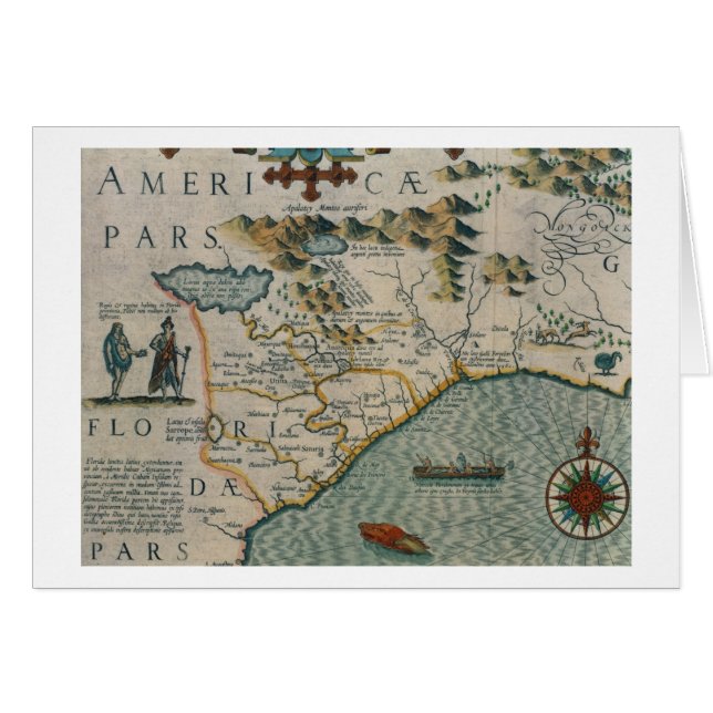 Costa de Carolina del Norte, detalle del mapa (Anverso (Horizontal))