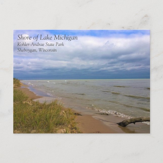 Costa del lago Michigan, Sheyboygan, postal de la  (Anverso)