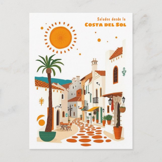 Costa del Sol España vacaciones tarjeta postal med (Anverso)