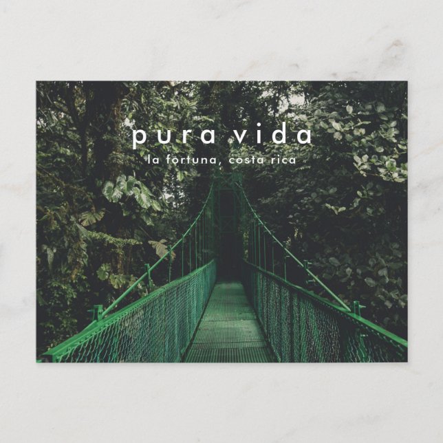 Costa Rica colgando puentes con tarjeta postal (Anverso)