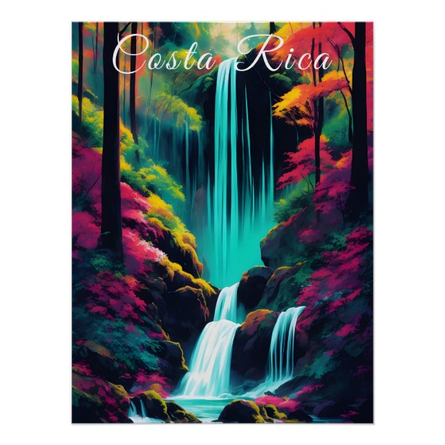 Costa Rica Jungle Travel Poster (Anverso)