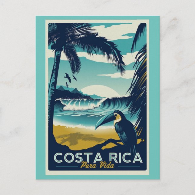 Costa Rica Vintage postal (Anverso)