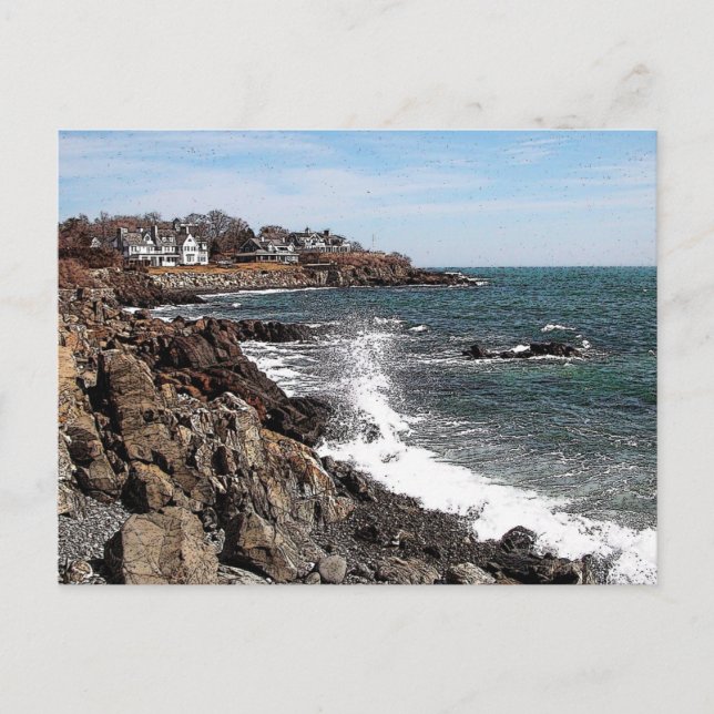 Costa Rocky - Puerto de York, postal Maine (Anverso)
