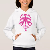 Costillas de esqueleto purpurina rosa monogramadas