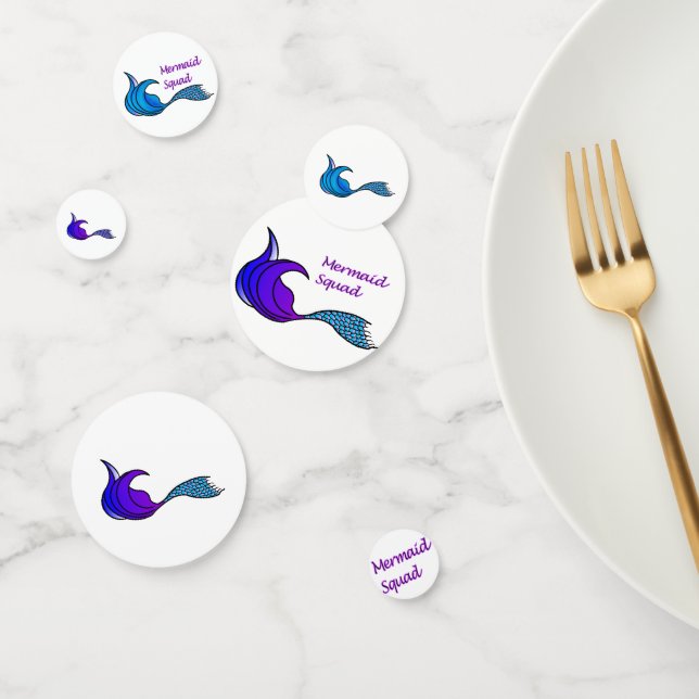 Costillas de sirena Memaid Squad en confeti de mes (Grupo)