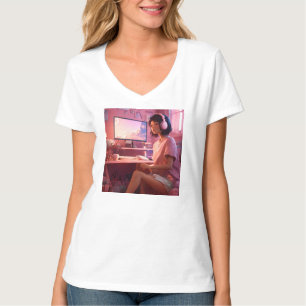 "Cosy Lofi Vibes: Chica amable en la camiseta de P